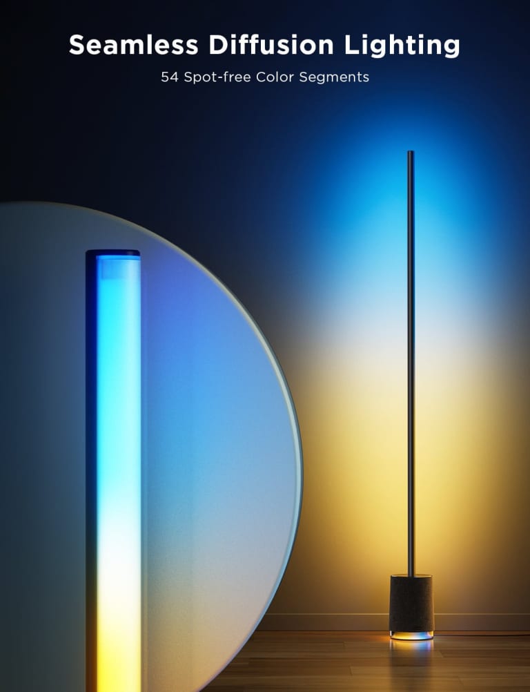 Đèn LED góc tường Govee RGBICWW Floor Lamp Pro H6079 | Cảm biến âm thanh kết hợp tiếng ồn trắng