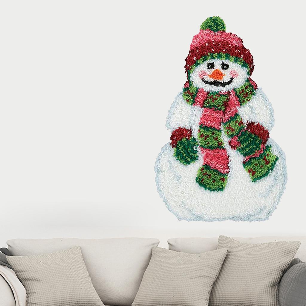 Latch Hook Rug Kits Carpet Embroidery Kit DIY Christmas Snowman Home Ornaments