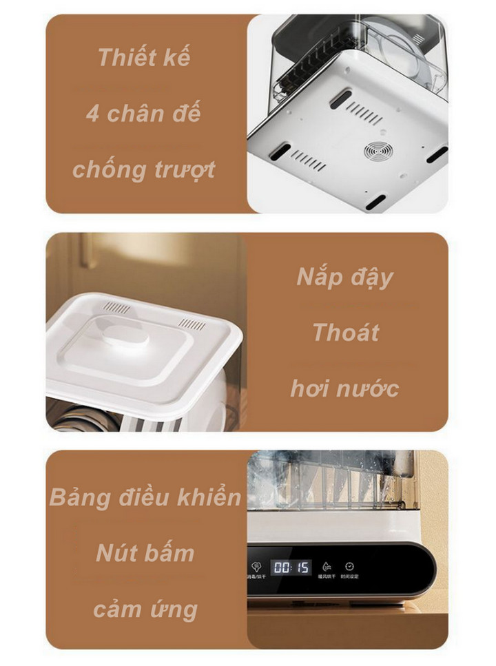 Tủ sấy chén dĩa, tiệt trùng nhanh hơi nước Ingenuity Box 300w - Home and Garden