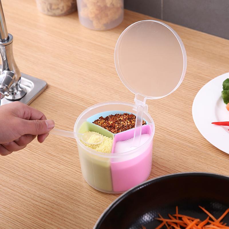 Hộp Đựng Gia Vị 3 Ngăn Tiện Lợi Cho Nhà Bếp