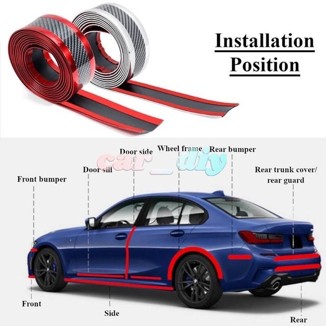Miếng Dán Cao Su Carbon Trang Trí Cửa Xe Hơi