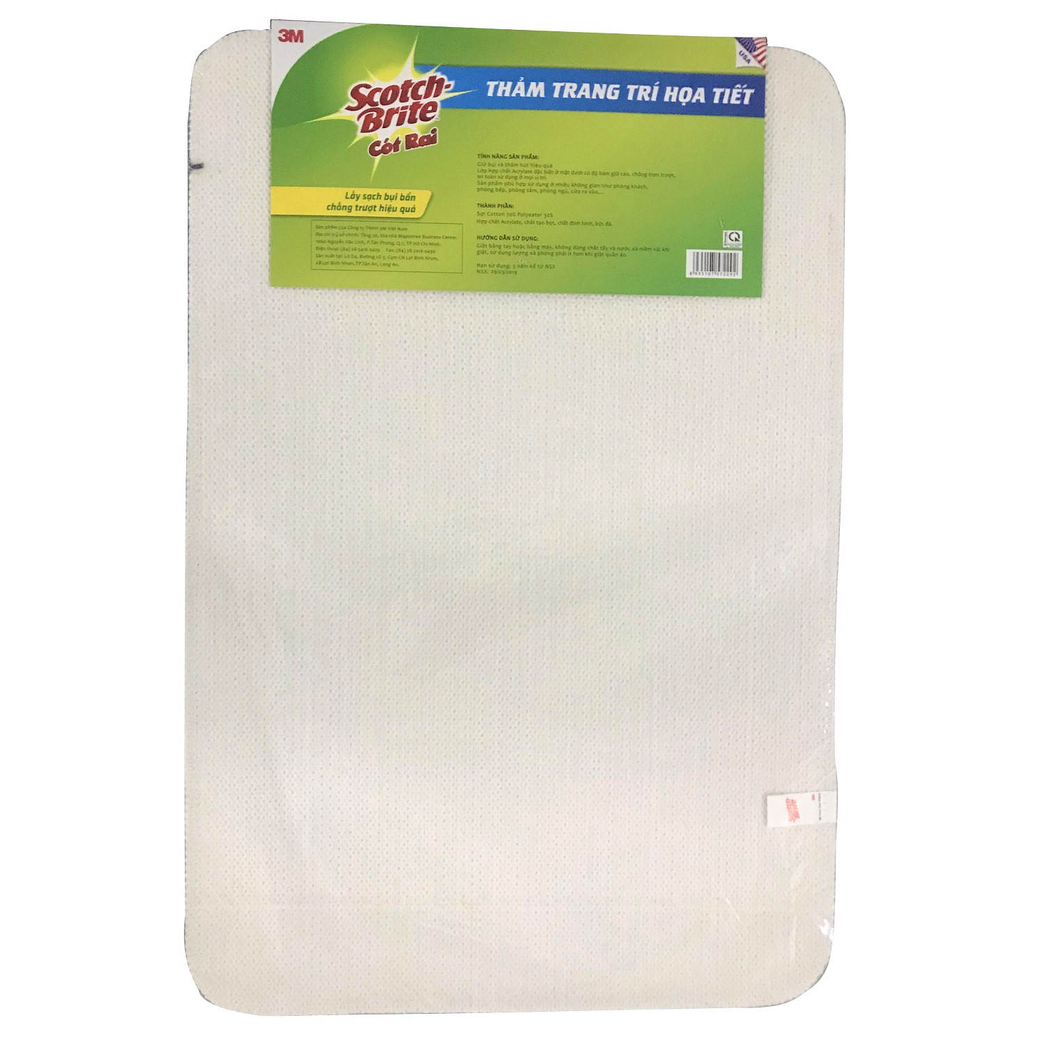 Thảm lót sàn trang trí họa tiết đường cong Scotch-Brite 3M - 40x60cm