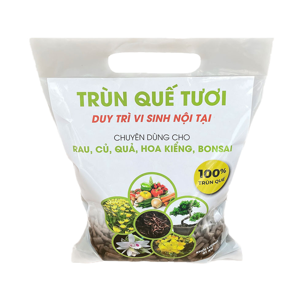 Phân Trùn Quế Tươi Nén Viên (1kg/Túi)