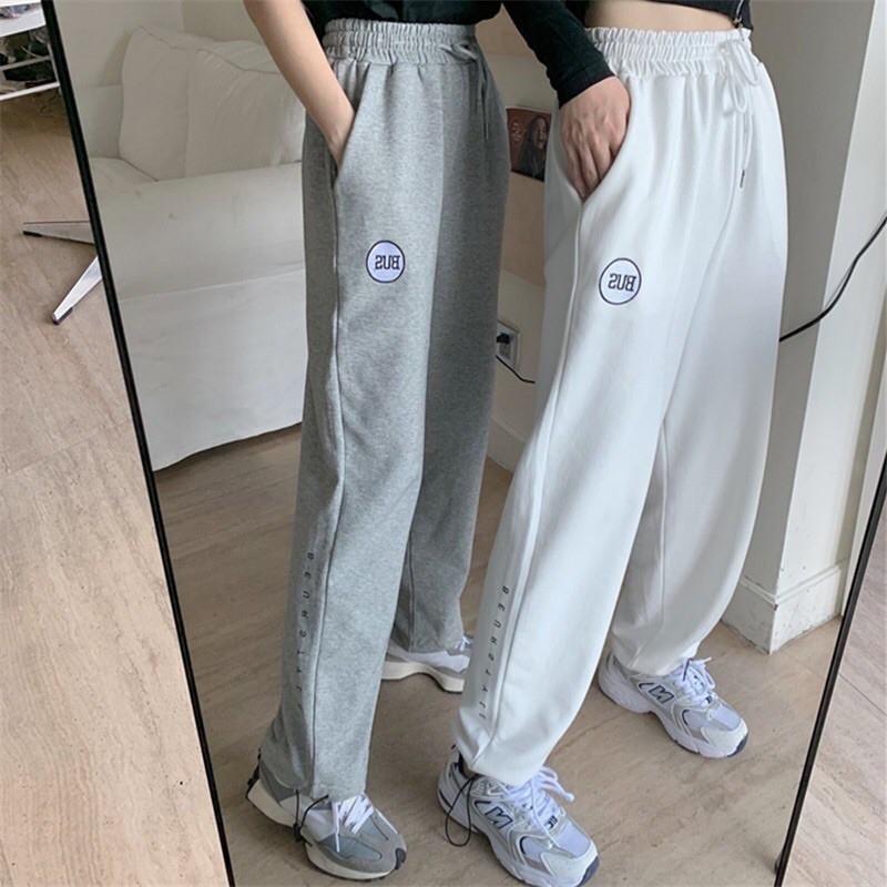 Quần Thun Nỉ Jogger Chữ Thêu Bus 3 Màu cực dễ mix đồ kèm ảnh thật