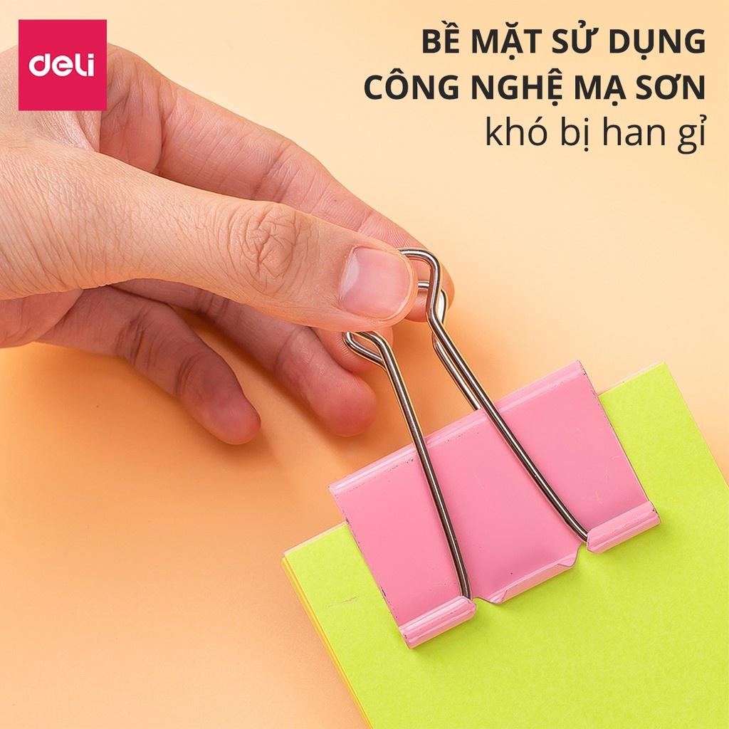 Kẹp bướm Nhiều màu 51mm Deli - 12 cái/ hộp - E8551A