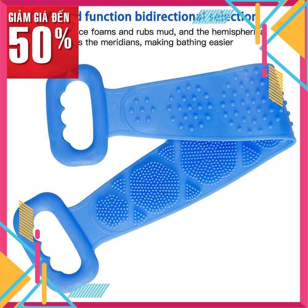 Dây đai chà lưng 2 mặt đa năng dụng cụ bằng silicon kỳ cọ massage tẩy da chết khi tắm