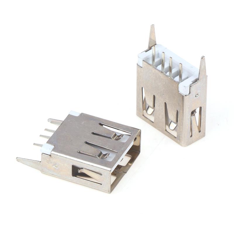 Ổ cắm USB loại A Nữ Dọc 180 độ 4 chân 13,7mm Giao diện USB Nữ Đầu nối giắc cắm hàn Ổ cắm PCB Đầu nối USB Màu sắc: 10 cái