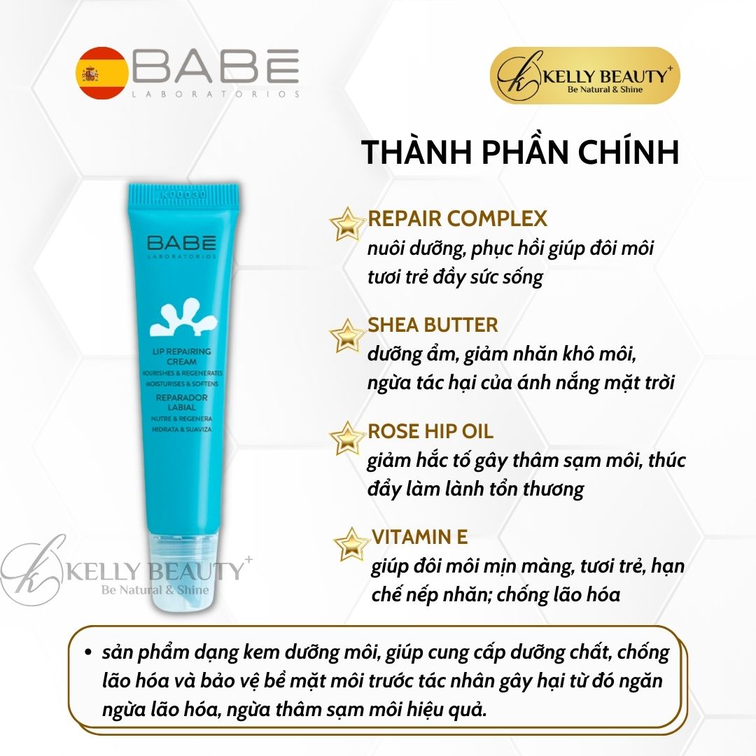 Son Dưỡng Môi BABE Lip Repairing Cream | Kelly Beauty