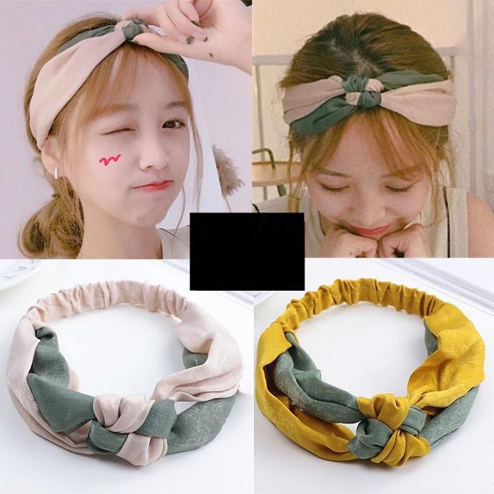 Băng Đô Turban Nữ Thắt Nút Phối Màu Vintage Thời Trang Hàn Quốc Dễ Thương