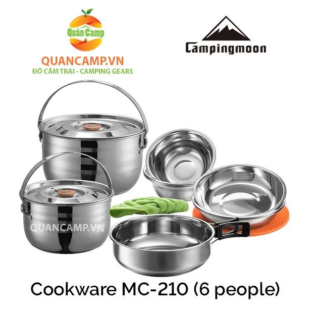 Bộ nồi nấu ăn dã ngoại bằng thép không rỉ Campingmoon Cookware MC-210 (6 người)