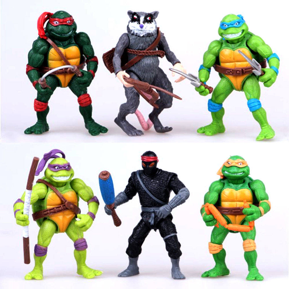 Bộ đồ chơi 06 mô hình nhân vật Ninja Rùa - Ninja Turtle Toys bằng nhựa đặc có khớp cử động linh hoạt