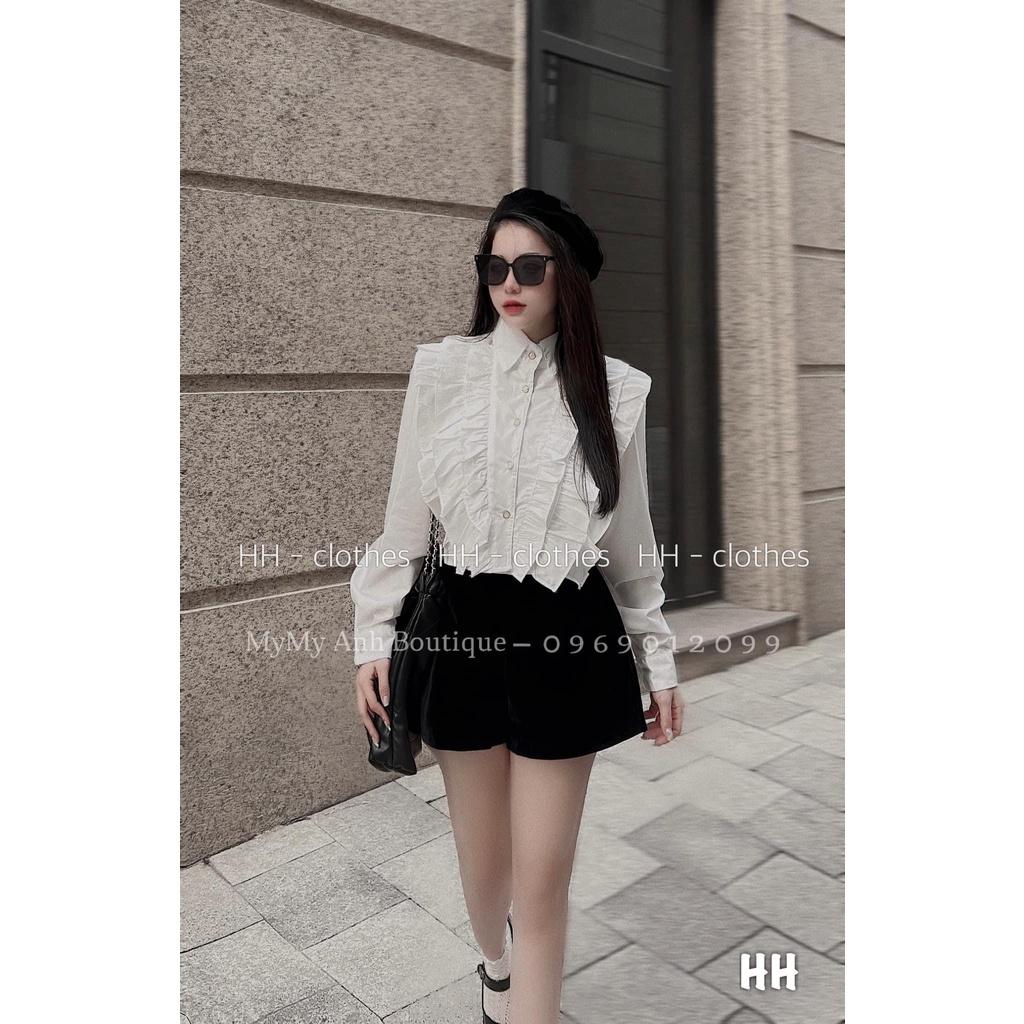 SET ĐI CHƠI, SET 2 MÓN ÁO KIỂU CỔ SƠ MI TAY DÀI PHỐI QUẦN ĐÙI CỰC XINH IU