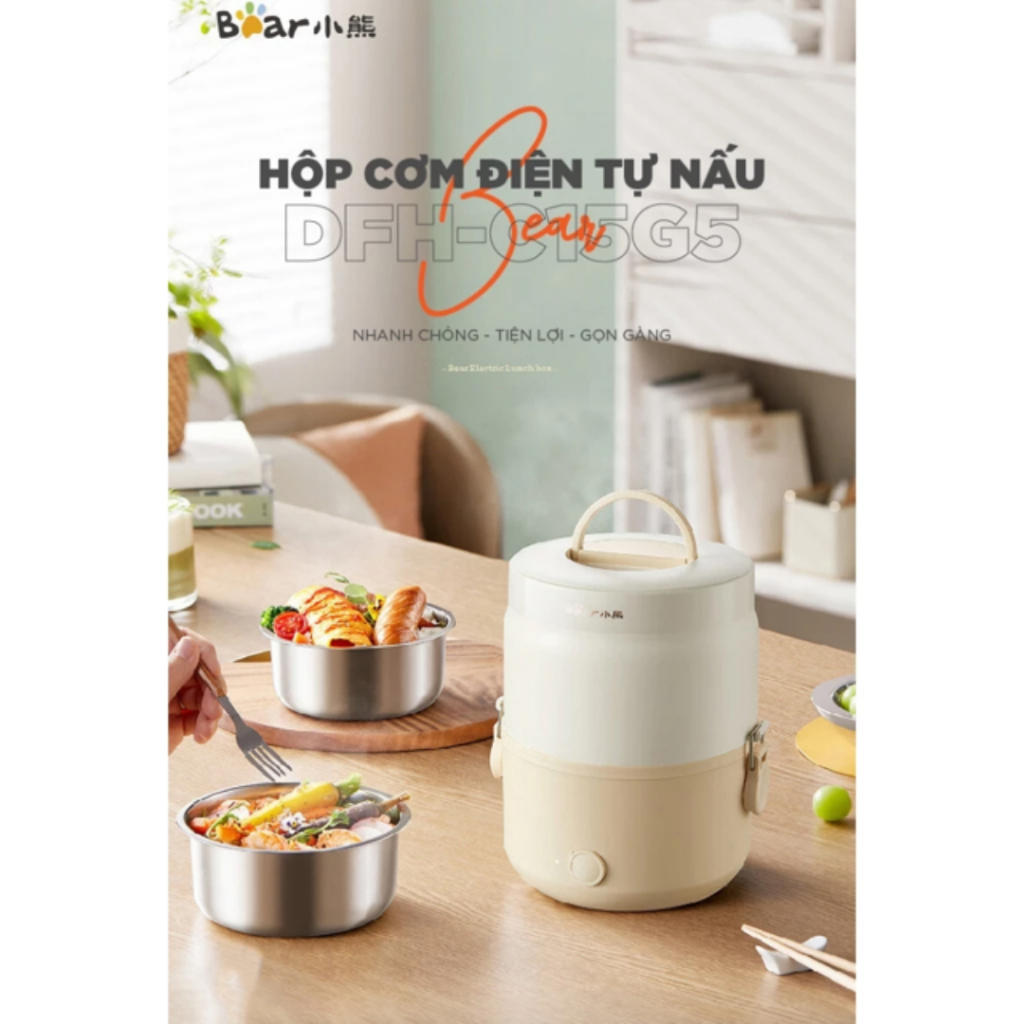 Hộp cơm điện cầm tay 1.5L BEAR DFH-C15D2 (LB-4H15W)