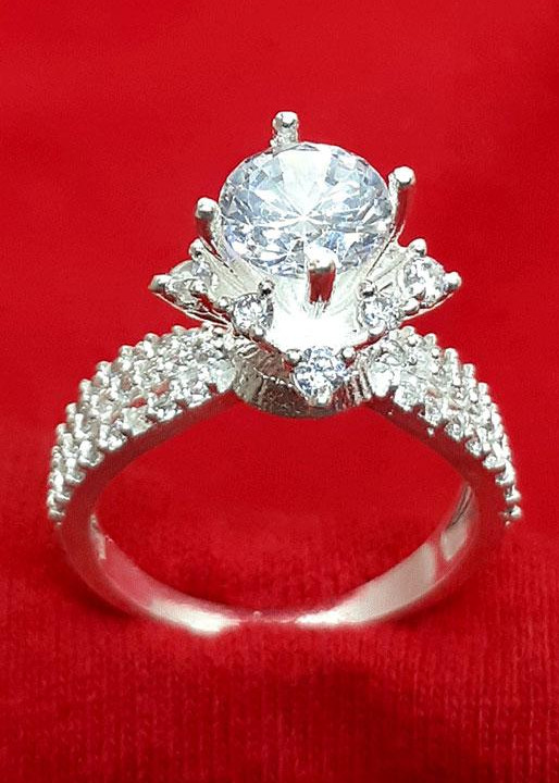 Nhẫn nữ Bạc Quang Thản, nhẫn nữ ổ cao gắn đá kim cương nhân tạo chất liệu bạc ta không xi mạ, không gỉ, không dị ứng da có thể chỉnh size tay theo yêu cầu – QTNU4A