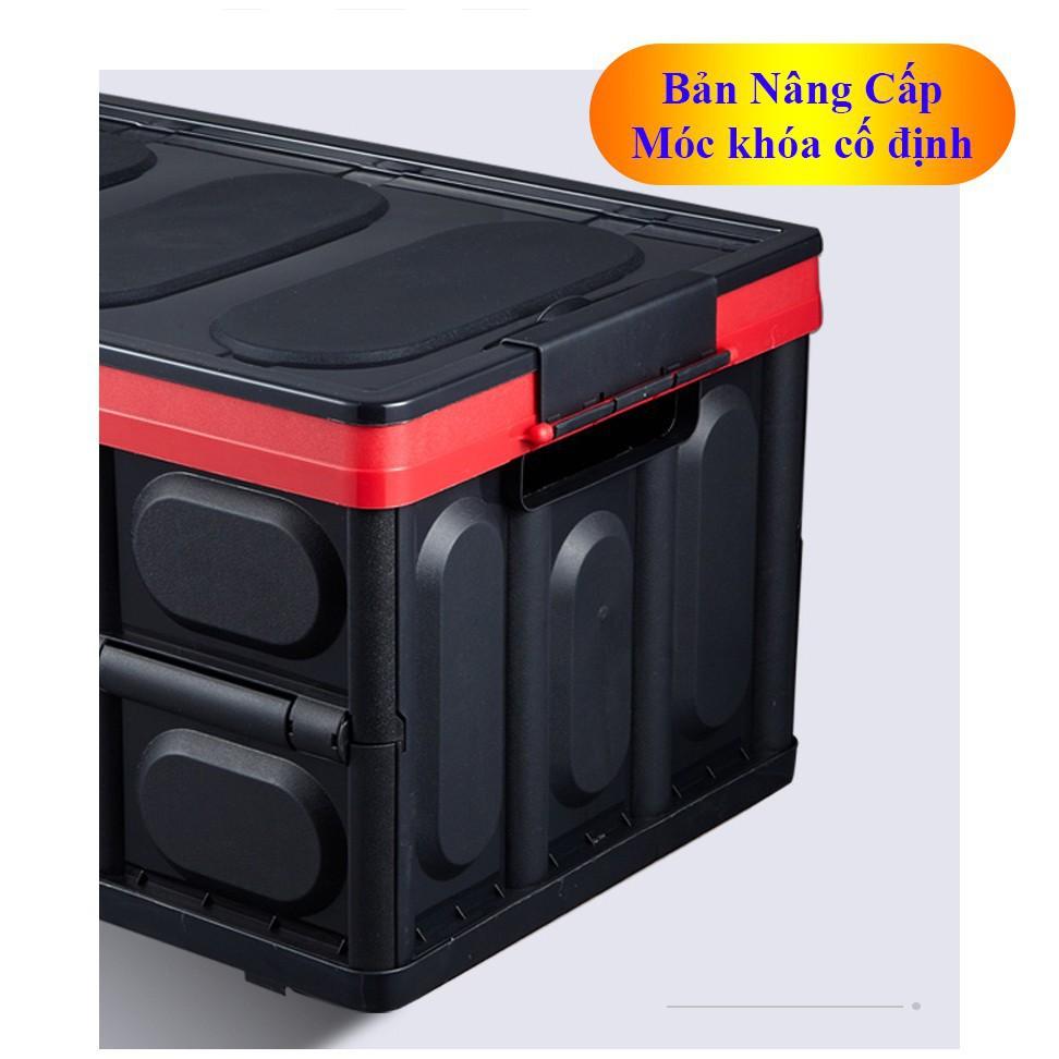 Thùng nhựa đựng đồ cho cốp xe ô tô có thể gấp xếp gọn có chốt gài | 30L + 55L + túi chống nước