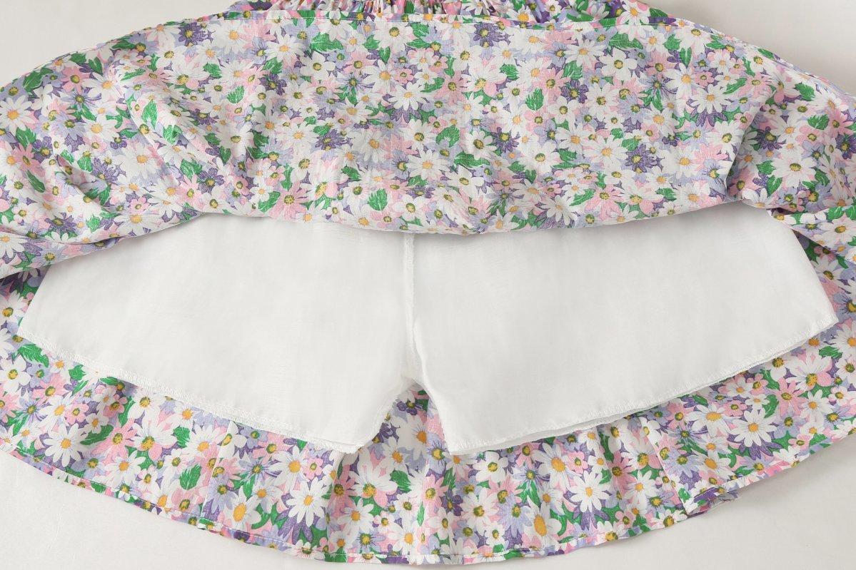 DIYIWEI Váy nửa người hoa cho bé gái 2023 Váy cotton chữ A cho bé trai mùa hè