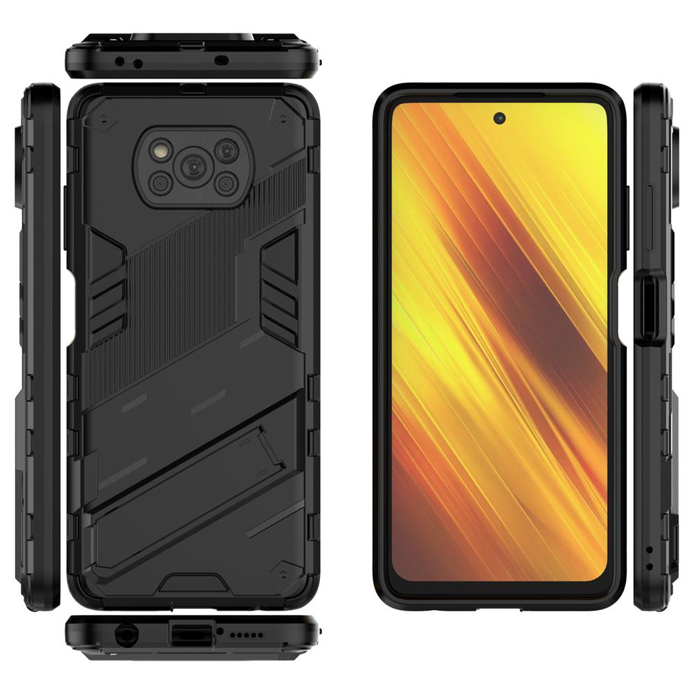 Ốp lưng cho Xiaomi Poco X3 Pro X3 NFC chống sốc Iron Man PUNK cao cấp kèm giá đỡ