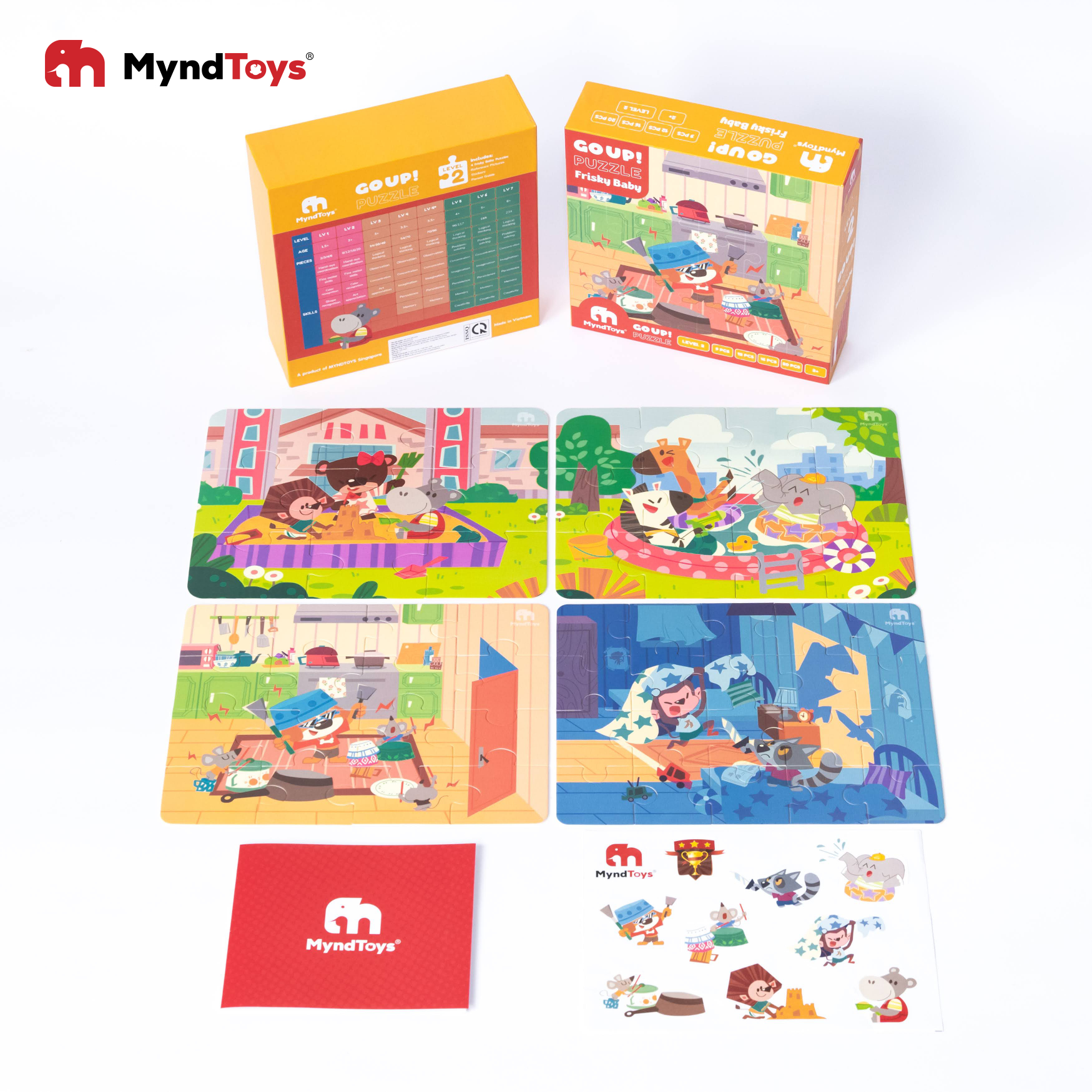 Đồ Chơi Xếp Hình Myndtoys - Go Up! Puzzle Level 2 - Frisky Baby Dành Cho Các Bé Từ 2 Tuổi