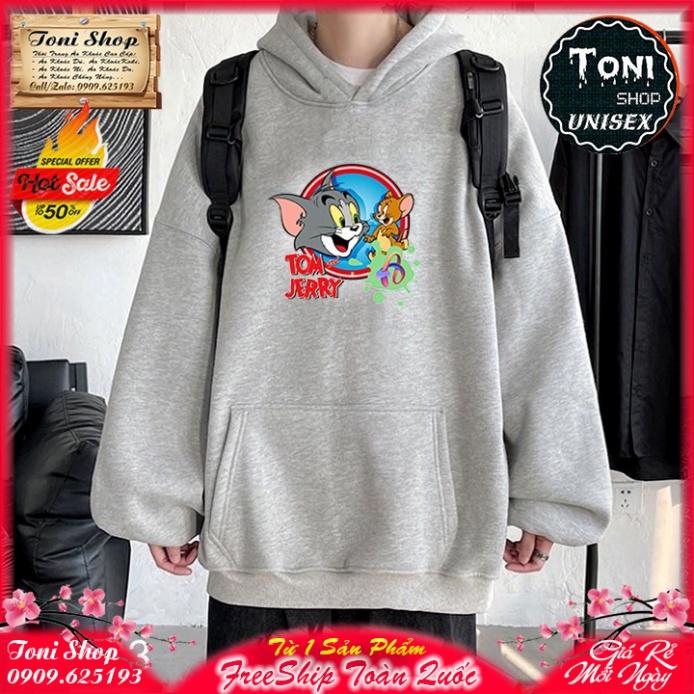 ÁO HOODIE TOM AND JERRY Nỉ Ngoại Cao Cấp - In Pet Siêu Bền Siêu Đẹp (HD6080 - Kèm Ảnh Thật) (TONI SHOP)