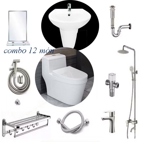 Combo Thiết Bị Vệ Sinh, Bộ Combo Thiết Bị Vệ Sinh 12 Món 028 – Thiết Bị Nhà Tắm Giá Kho