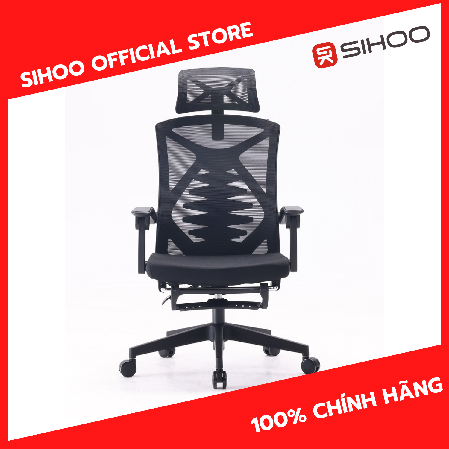 Ghế công thái học Sihoo M92B Black - Hàng chính hãng