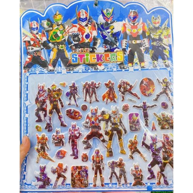 Dán Sticker Siêu Nhân, Robot, Xe Tăng, Máy Bay, Súng, Gấu Kèm Mặt Sau Tô Màu Hình Nổi Bật