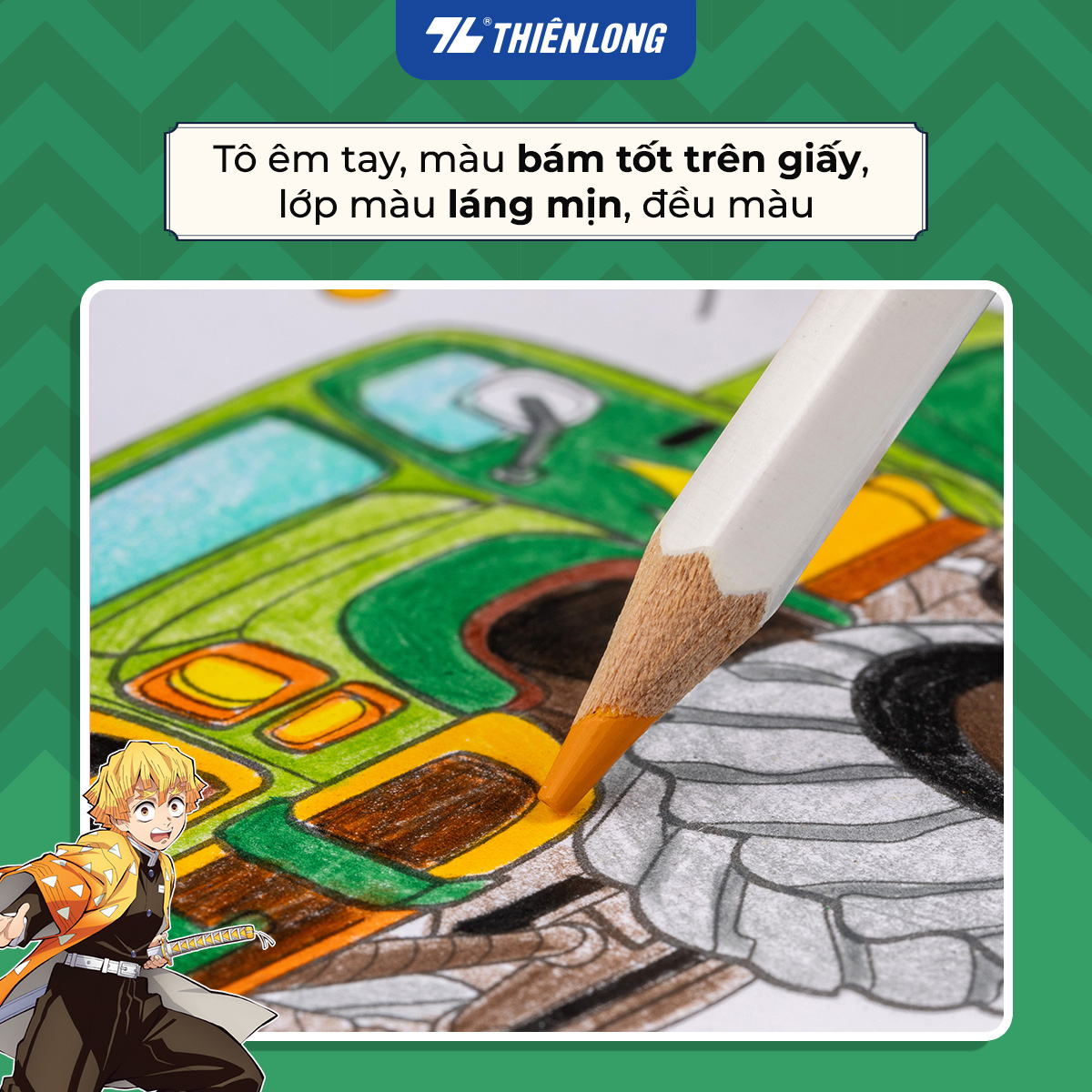 Bút chì 12/24 màu Colored Pencils - Thiên Long Colokit - Phiên bản Demon Slayer