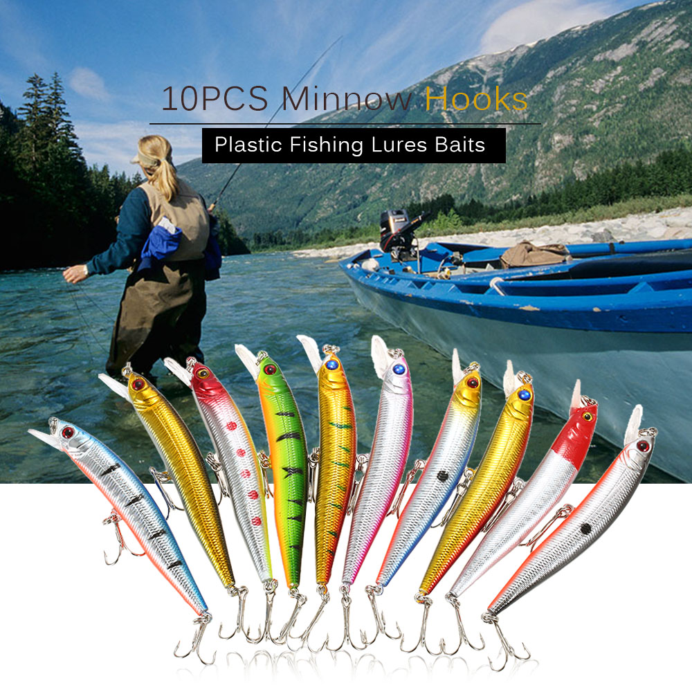 Bộ 10 chiếc mồi câu cá giả bằng nhựa