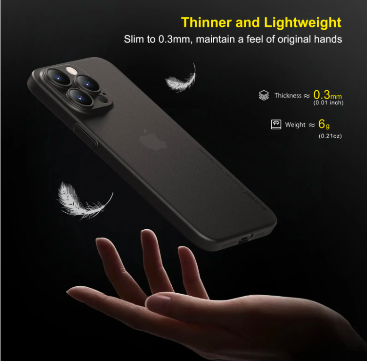 Ốp lưng nhám siêu mỏng 0.3mm cho iPhone 15, 15 Plus, 15 Pro, 15 Pro Max hiệu Memumi Slim - mặt lưng chống trượt, chống bám bẩn - Hàng nhập khẩu