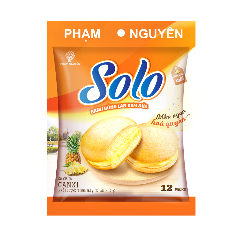 Bánh Solo kem dứa NEW 168 (14g x 12cái )