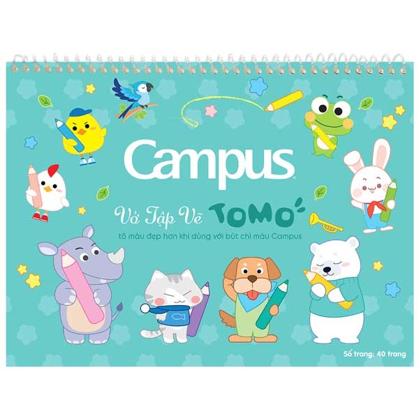 Vở Tập Vẽ A4 40 Trang ĐL 70gsm/m2 Campus SKB-A4TOM - Hình Tomo