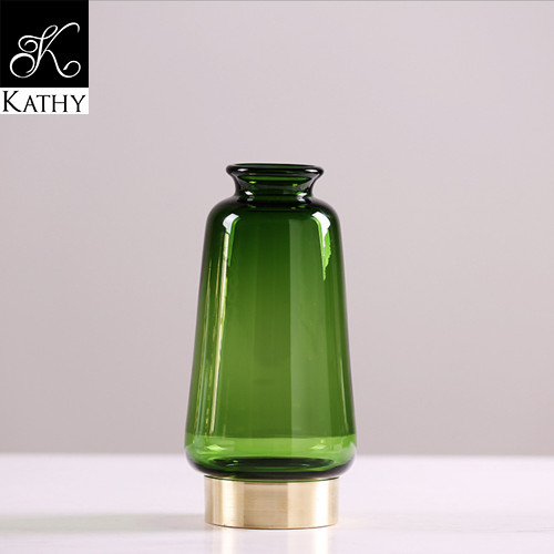Bình hoa pha lê xanh lá 6159     VASE