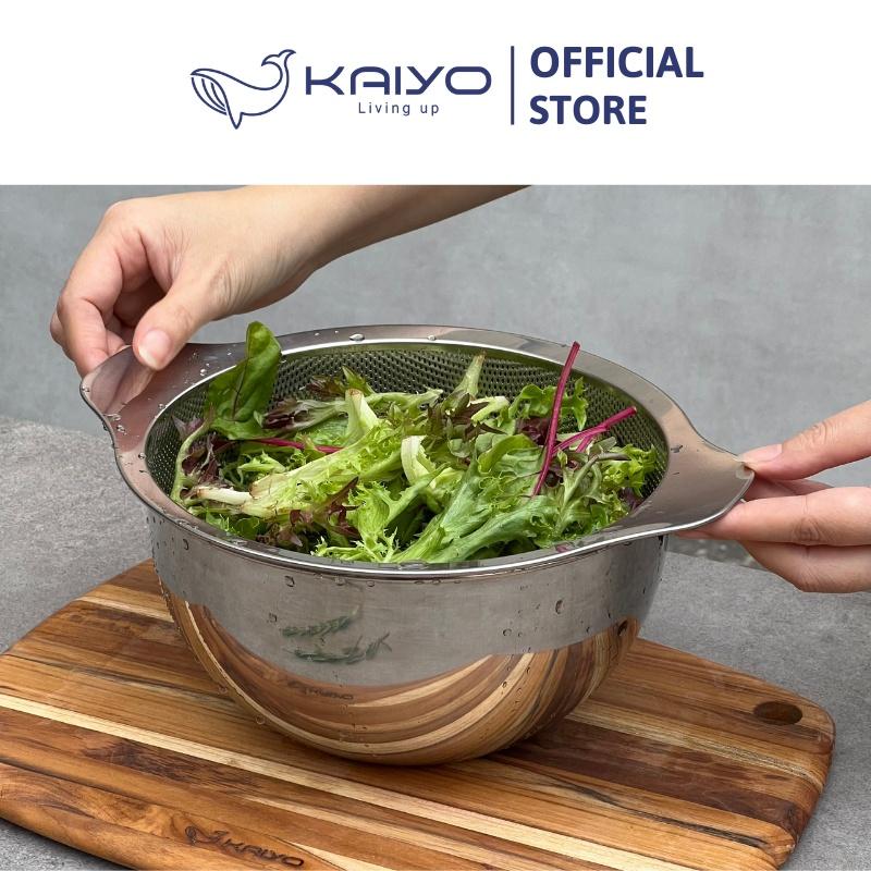 Bộ tô trộn và rổ inox Kaiyo, size 24cm