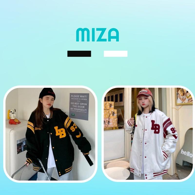 Áo khoác bomber nỉ bông nam nữ unisex gió jacket cúc bấm form rộng local brand ulzzang phong cách hàn quốc đep Chữ LB