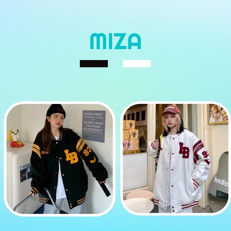 Hình ảnh Áo khoác bomber nỉ bông nam nữ unisex gió jacket cúc bấm form rộng local brand ulzzang phong cách hàn quốc đep Chữ LB