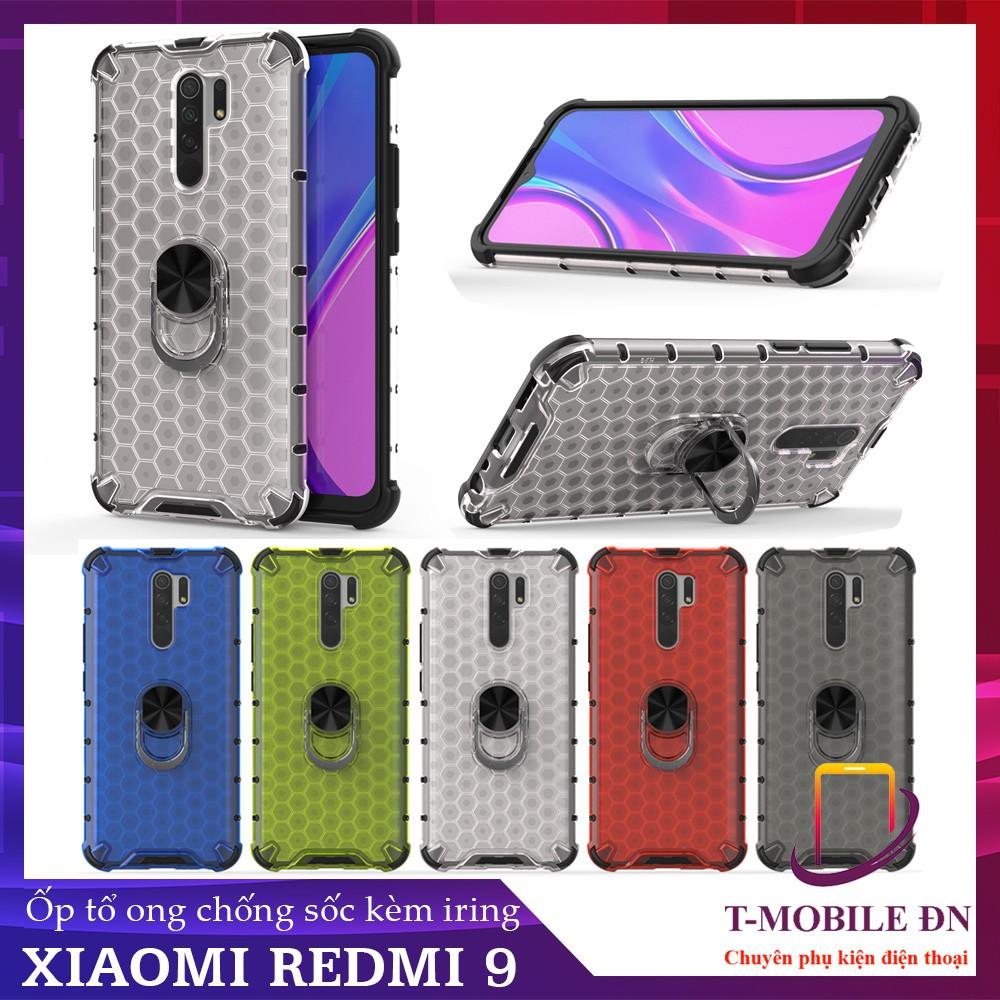 Ốp lưng cho Xiaomi Redmi 8 8A 9 9A 9C chống sốc họa tiết tổ ong kèm nhẫn iring