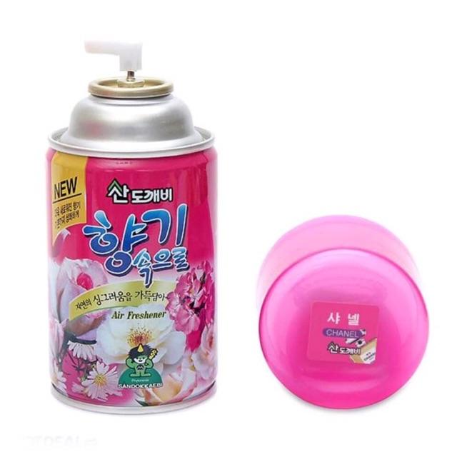 (Pink) Bình xịt khử mùi xe ô tô hương cafe hàn quốc - nước hoa xịt thơm ô tô Cao Cấp Sandokkaebi Korea 300ml