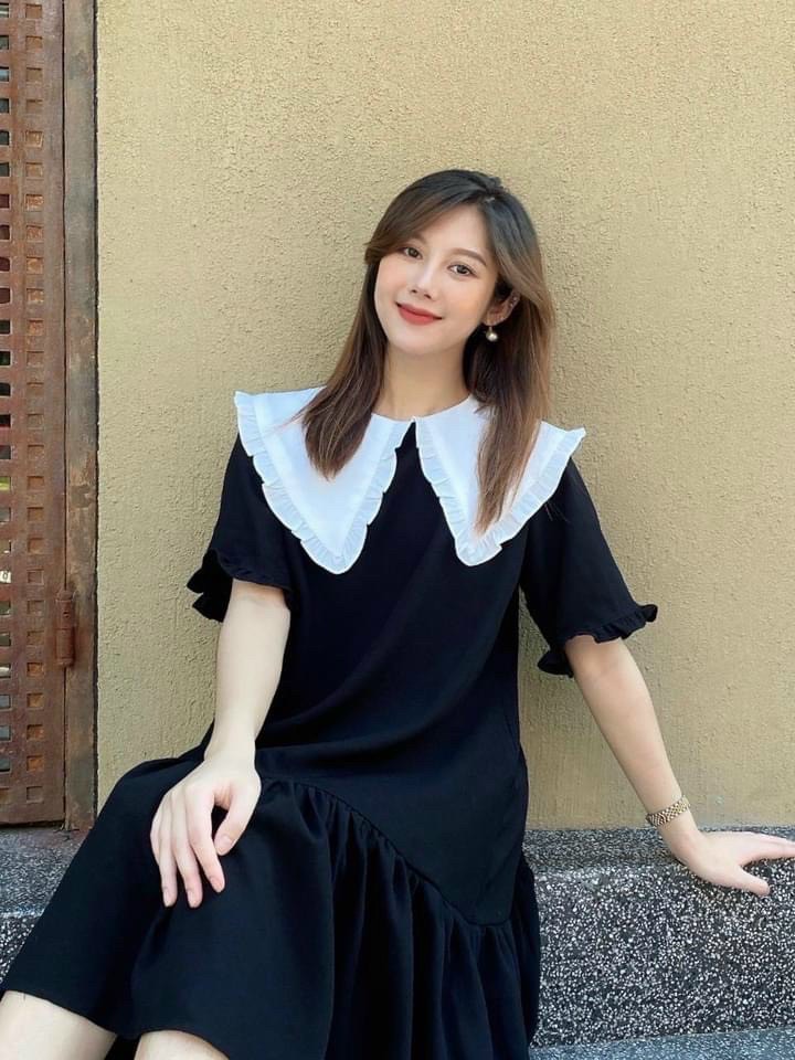 Đầm bầu công sở cổ sen siêu xinh