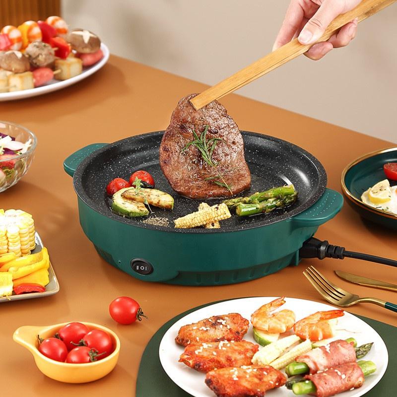 Chảo Nướng Điện Chống Dính Hàn Quốc Size 26CM, Bếp Nướng Điện Mini ĐA NĂNG 2 Nấc Nhiệt Chiên, Xào Sang Trọng