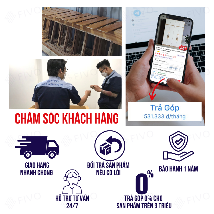 Kệ Sách Gỗ Treo Tường Chữ U FIVO FB43 Gỗ Dày Chống Ẩm, Sản Phẩm Vừa Treo Tường Vừa Có Thể Để Bàn, Phù Hợp Mọi Không Gian