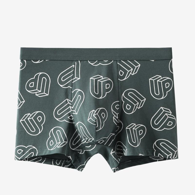 Sịp Đùi- Quần Lót Nam Boxer Cotton Siêu Mềm Form To Thoáng Khí Họa Tiết Chữ 3D K459