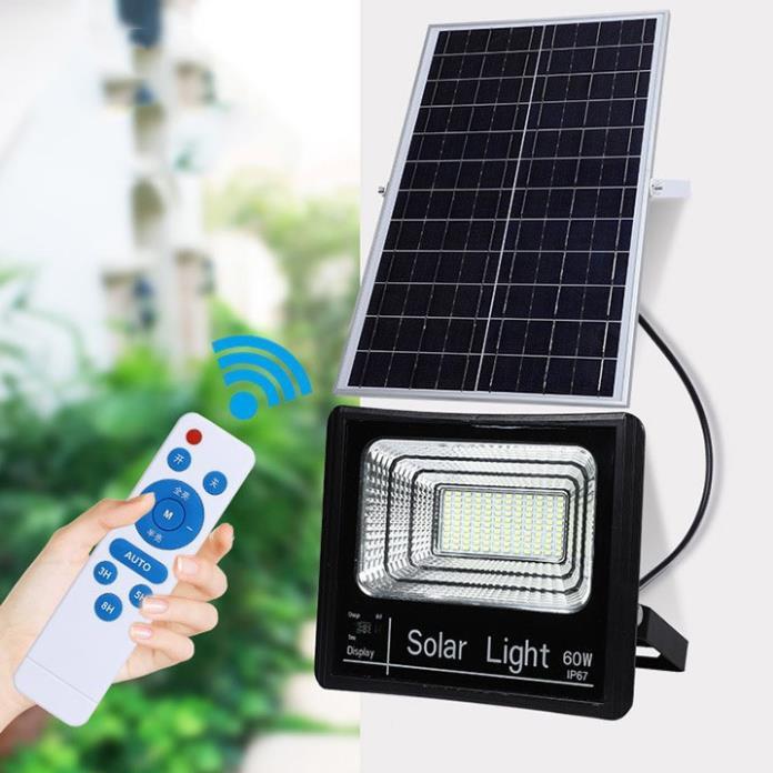 Đèn led năng lượng mặt trời Solar Light- đèn pha năng lượng mặt trời ngoài trời -  kèm điều khiển từ xa 60w/100w D11