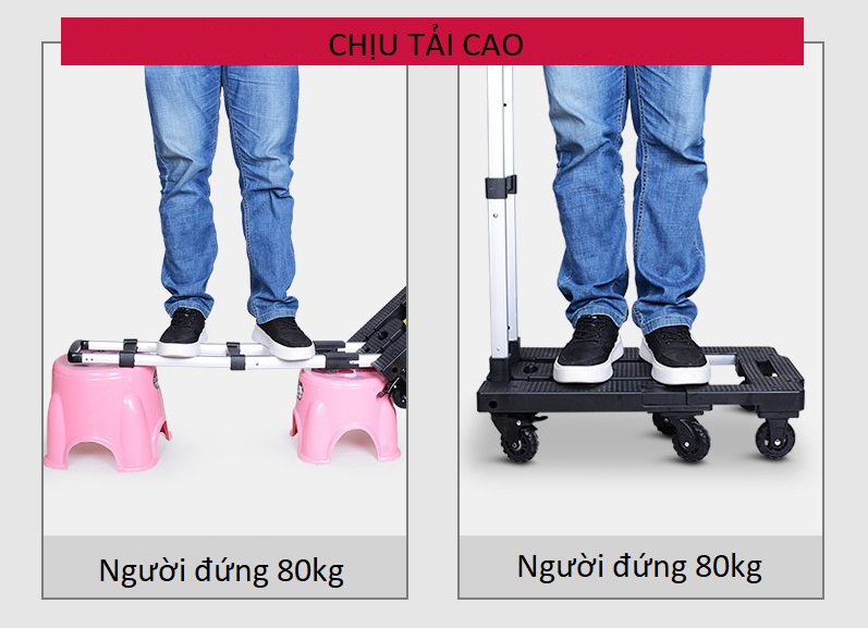 Xe kéo hàng P-12F, xe đẩy hàng chịu tải 200kg