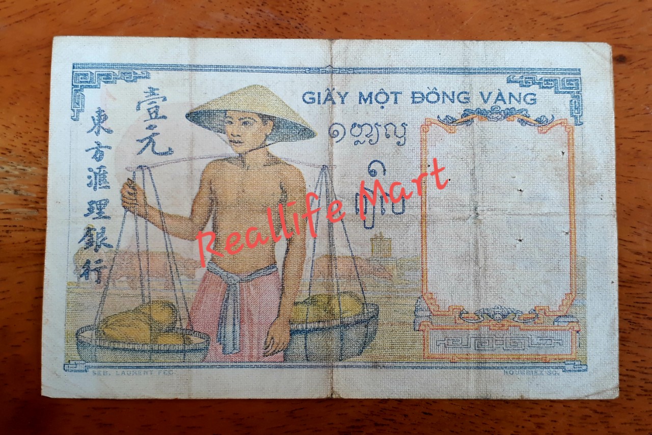 Tờ 1 đồng vàng gánh dừa Indochine năm 1953