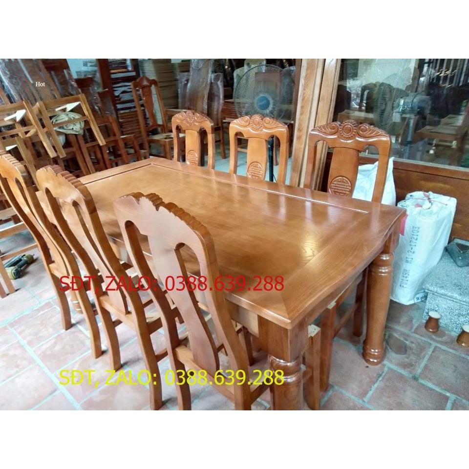 Bộ bàn ghế ăn gỗ sồi nga tựa đục