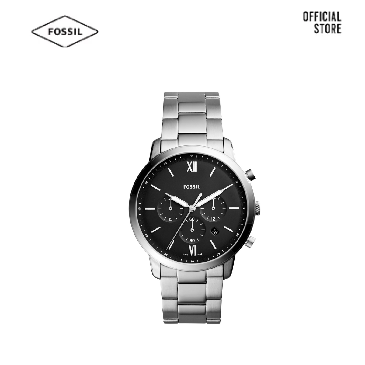 Đồng hồ nam Fossil Neutra FS5384 dây kim loại- bạc