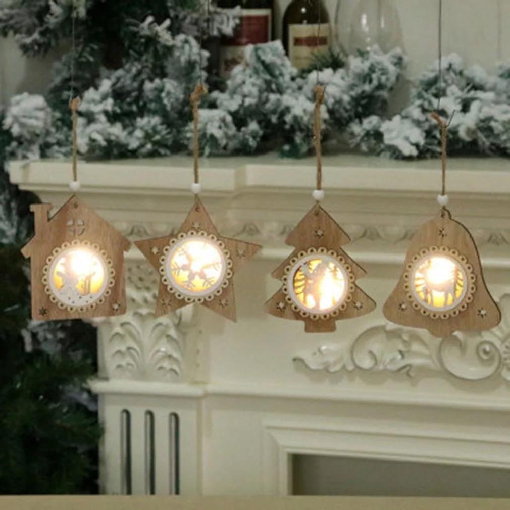 Mặt Dây Giáng Sinh Trang Trí Cây Thông Giáng Sinh Bằng Gỗ Xinh Xắn