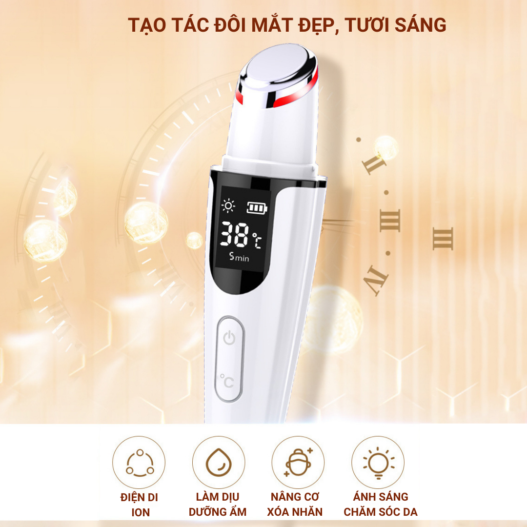 Máy Massage Mắt Mini Cầm Tay Rung Nóng ION D830, Mát Xa Giảm Quầng Thâm Bọng Nhức Mỏi Mờ Nếp Nhăn Chống Lão Hóa