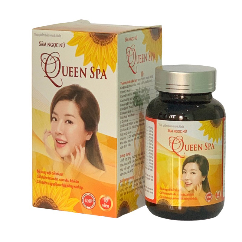 ￼Sâm Ngọc Nữ QUEEN SPA – chống lão hóa, Cân bằng nội tiết tố nữ, giữ nét thanh xuân cho phụ nữ – lọ 30 viên, vinaphar