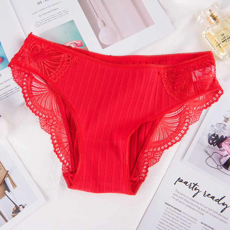 COMBO 5 QUẦN LÓT NỮ COTTON GÂN TĂM PHỐI REN 8908